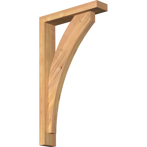 Ekena Millwork Thorton Block Smooth Bracket w/ Offset Brace, Western Red Cedar, 3 1/2"W x 16"D x 28"H BKT0402X16X28THR05SWR - main